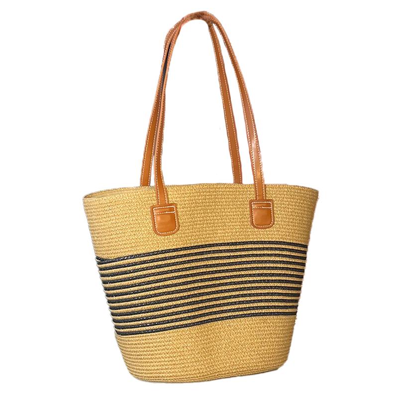 Seaside Vacation Beach Bag Women's New Summer Woven Shoulder Bag Large Capacity Underarm Straw Bucket Bag