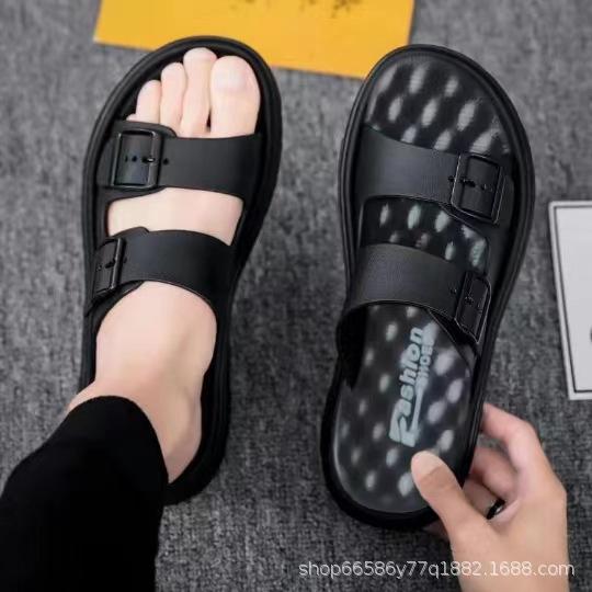 

Летние мужские шлепанцы большого размера 45 2025 новые сандалии мужские модные интернет-знаменитость ins горячие крутые шлепанцы 39 чёрный