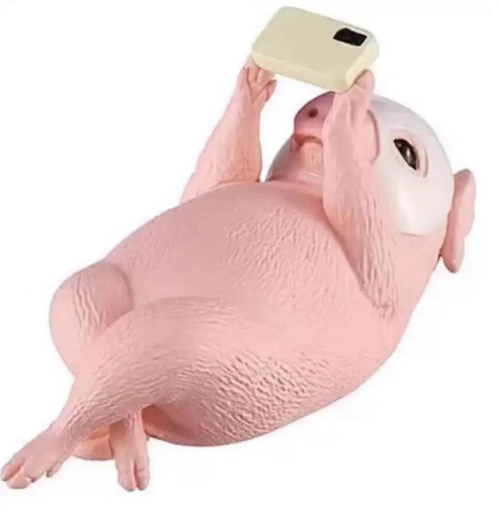 Genuine Action Figure Animals with Facial Mask Lion Pig Giraffe Rabbit Decoration Gacha Model