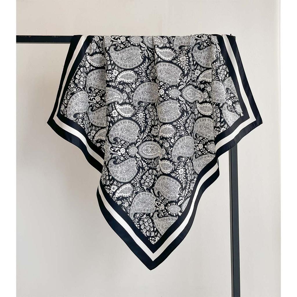 New Summer Luxury  90*90Cm Silk Scarf Women Fashion Satin Hijab Scarves Pareo Bandana Shawl Wrap Headband Foulard Bufandas