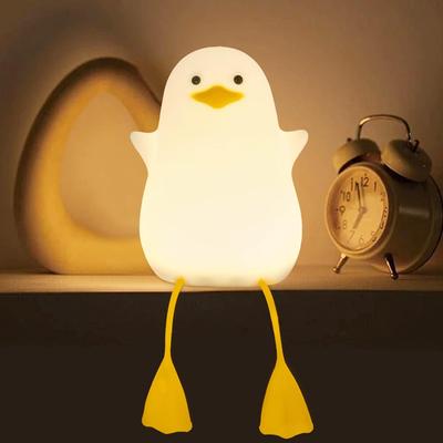 Lampka nocna dla dzieci kaczka, 1 szt. urocza lampka silikonowa ze zwierzątkiem, sterowanie dotykowe, ładowana przez USB lampka nocna LED do karmienia, dekoracja sypialni, prezent urodzinowy