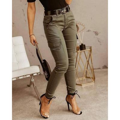 Spring Women Joggers Pantalon Streetwear Pants Solid Slim Cargo Pants Trousers Fashion Pockets Clothes