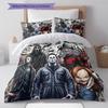 Horror Killer Pattern Bedding Quilt Set Quilt Cover Pillowcase Home Decoration Gift (1 * Duvet Cover + 2 * Pillowcase, Without Core)