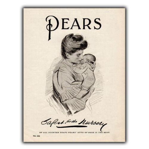 

f1PEARS SOAP SIGN METAL WALL PLAQUE Vintage Bathroom Nursery Decor Advert print 20x30cm（7.8x11.8inch）