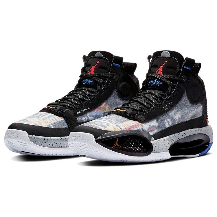 Jordan Air Jordan 34 Low EP Abrasion Resistant Breathable Mid top Basketball Shoes Black White Unisex CZ7742-008