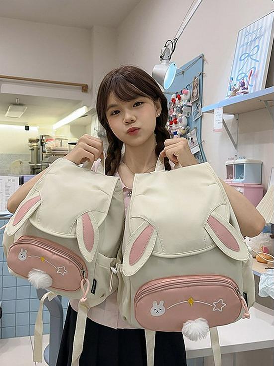 Adorable Large Capacity Rabbit Anime Backpack for High School Girls