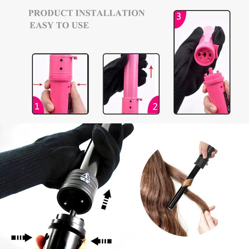 5 In 1 Professional Hair Curling Lron Hair Waver Pear Flower Cone Electric Hair Curler Roller Curling Wand