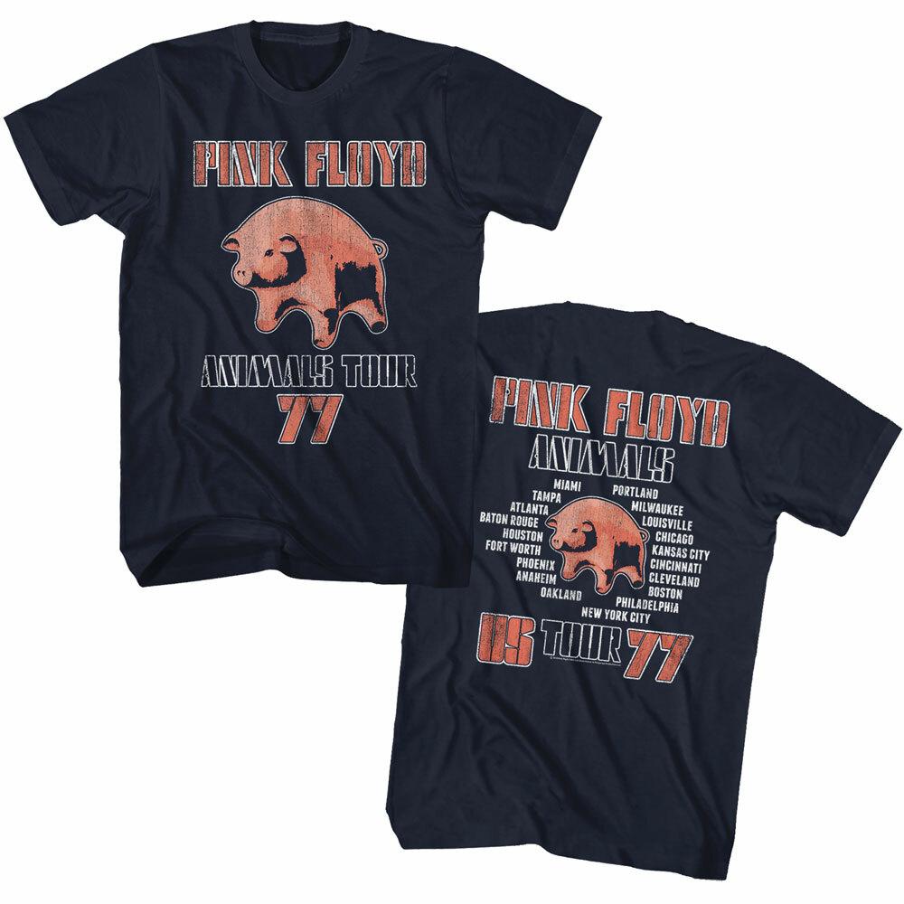 Pink Floyd Animals Tour 77 Двусторонняя мужская футболка Психоделическая музыка Мерч Унисекс футболка S