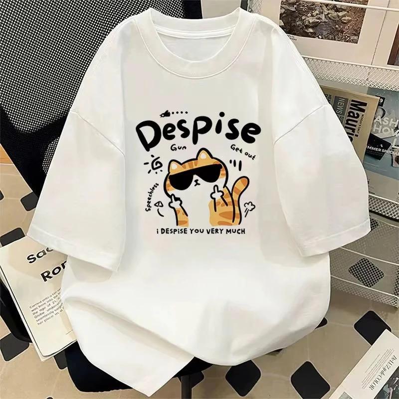 

The New Summer Loose and Popular Cartoon Casual Shortsleeved Tshirt Top for Versatile Kids Tshirt Unisexs Shirts Women Tshirts 4XL