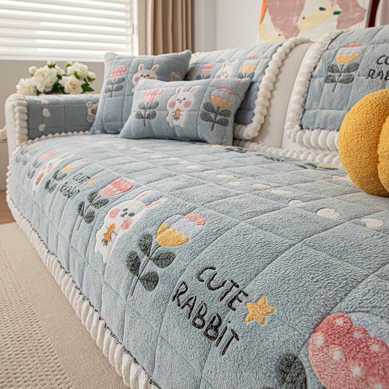 Bohemian High-Weight Snowflake Velvet Sofa Cushion Cover, Autumn/Winter 2025, Non-Slip Design