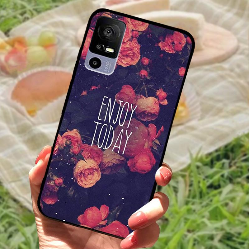 For TCL 40R Case TPU Soft Silicone Marble Phone Cover Case for TCL 405 406 408 403 TCL40R Shockproof Funda Love T771K Bumper