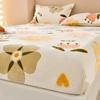Winter Warm Fitted Sheet Stars Pinted Flannel Fleece Bed Sheet for Double Bed Queen/King Size All-inclusive Mattress Cover180
