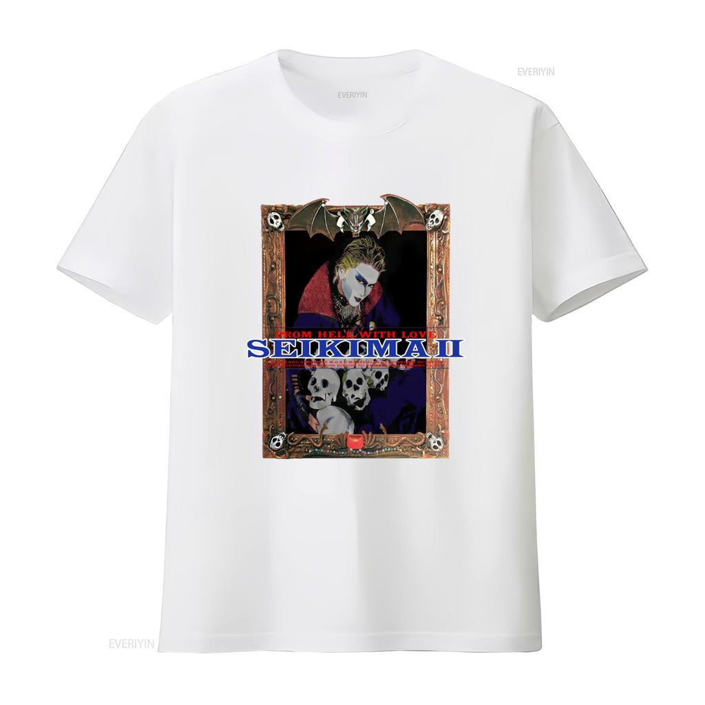 New Dtg dtf T shirt SEIKIMA From Hell With Love Gothic Rock Band Skull Design vintage Washed fashion Slightly graphic