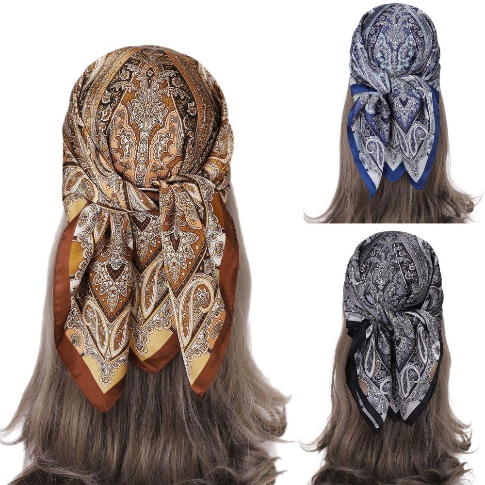 Luxury Print Neck Tie Shawl Wraps Vintage Hair Scarf Headband  Women