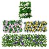 Expandable Artificial Flower Privacy Fence UV Resistant Fake Floral Ivy Screen Wall Panels Indoor Outdoor Garden Faux Greenery Backdrop Decoration