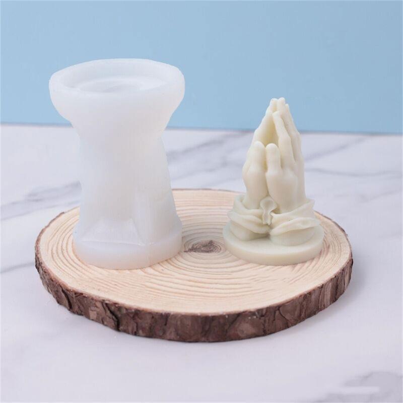 Silicone Molds Hand Candle Buddha Beads Prayer Gesture Candle Mold Hand Shaped Resin Casting Mould
