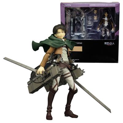 Anime figurka Attack On Titan Levi Ackerman Stojící držící meč Odnímatelný model Hračka PVC Sběratelský Stolní ozdoba 14CM