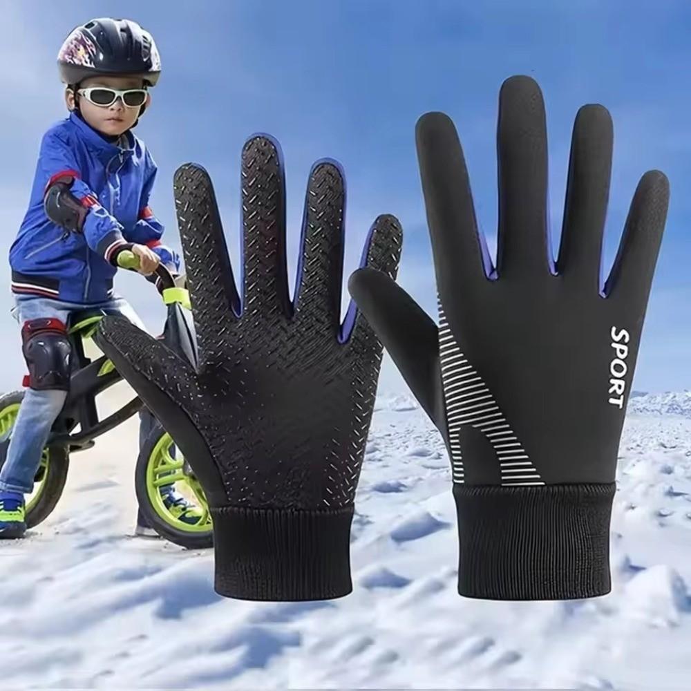 Silicone Anti Slip Kids Riding Gloves Waterproof Winter Gloves Durable Warm Gloves Outdoor
