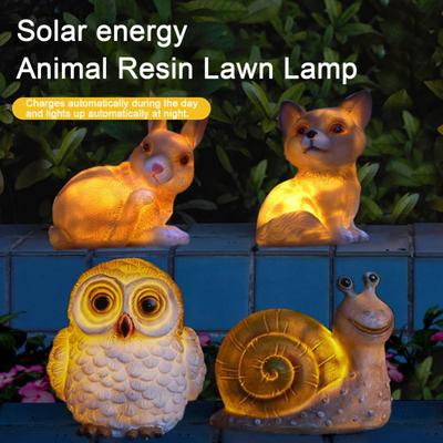 Resin Solar Animal Light for Garden Waterproof Cartoon Statue for Yard Patio Cute Decorative Lamp for Outdoor Landscape