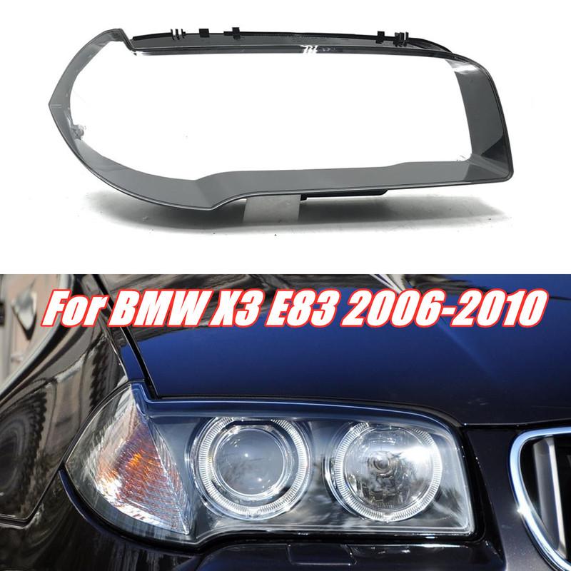 Car Headlight Lens Cover For BMW X3 E83 2006-2010 Clear Headlamp Cover Transparent Lampshade Head Lamp Shell Left Right
