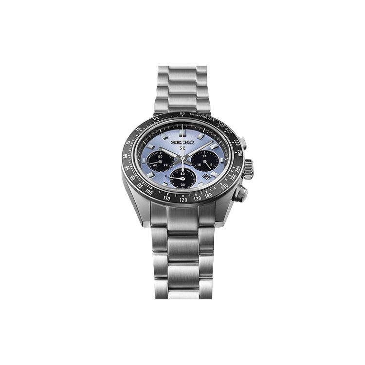 Seiko Three-Eye Chronograph Solar Couple Quartz Watch Men watches Blue SSC935P1