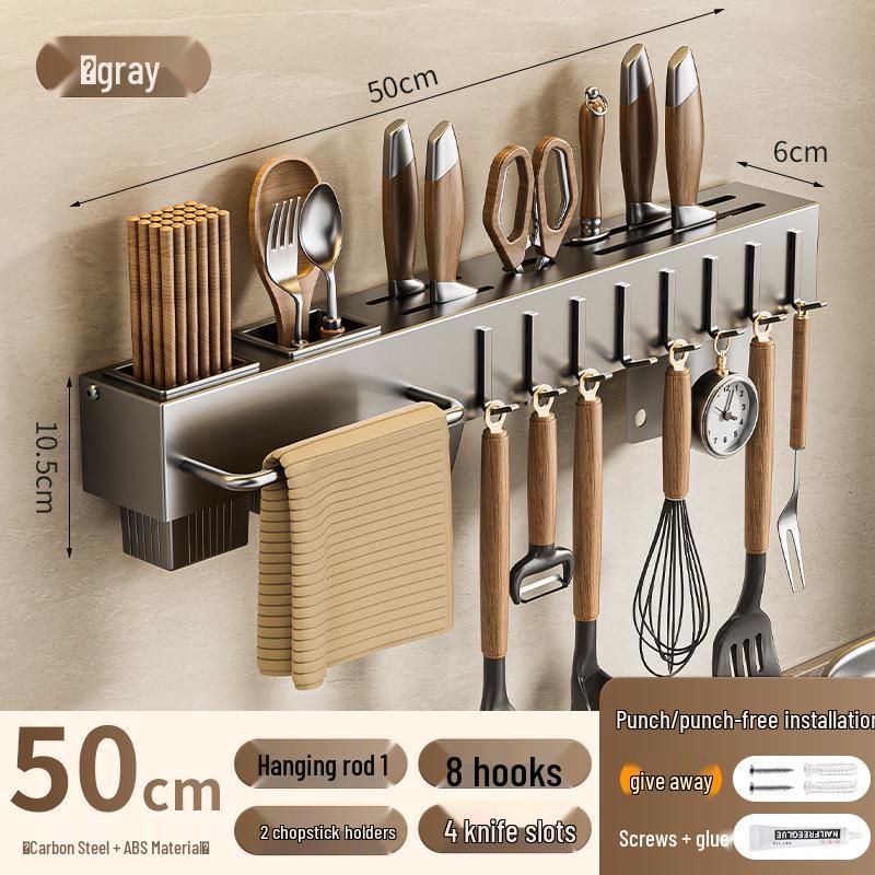 Wall-Mounted Multifunctional Kitchen Knife and Chopstick Holder
