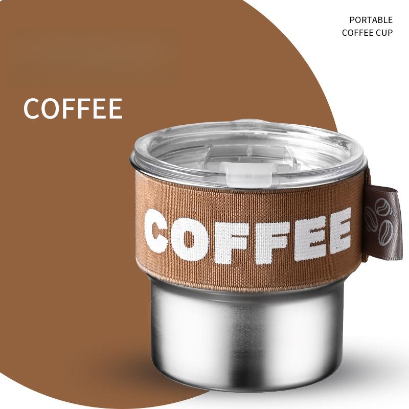 Coffee Cup with Lid 304 Stainless Steel Tumbler Mug Portable Travel Leakproof Water Bottle Tea Cups for Kitchen Drinkware Cups