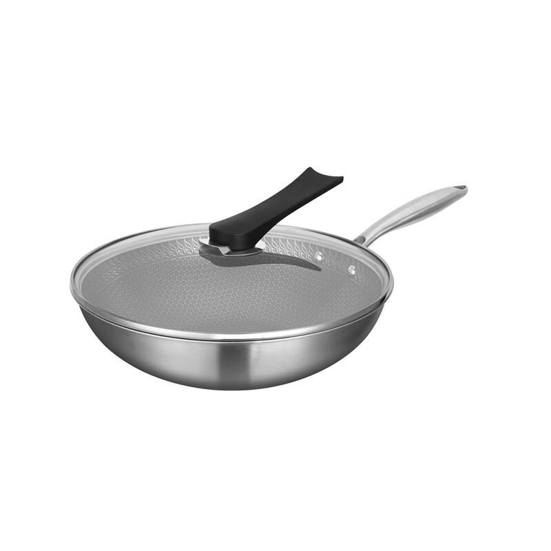 Triceratops 30cm 304 Stainless Steel Honeycomb Non-Stick Wok