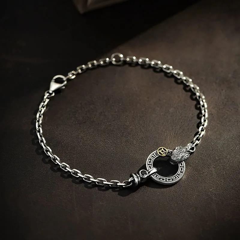 Dreidimensionaler Schlangenring Armband für Männer, Retro Alt, Hochwertiges Glücksschlangenarmband, Neuer Stil