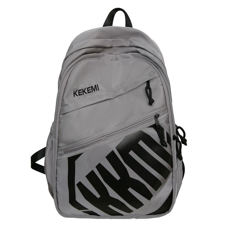 Thickened casual backpack, simple trend letter campus backpack, large capacity outdoor travel schoolbag