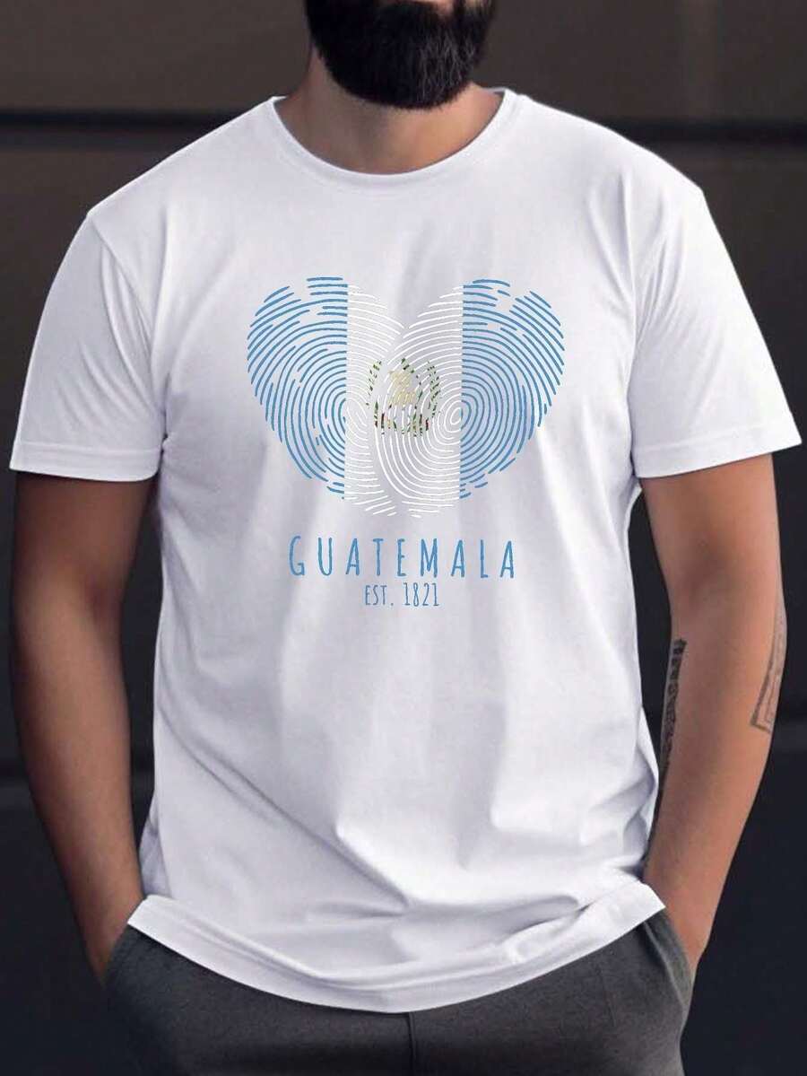 Унисекс футболка с принтом  Сердце с отпечатком пальца Гватемалы  S
