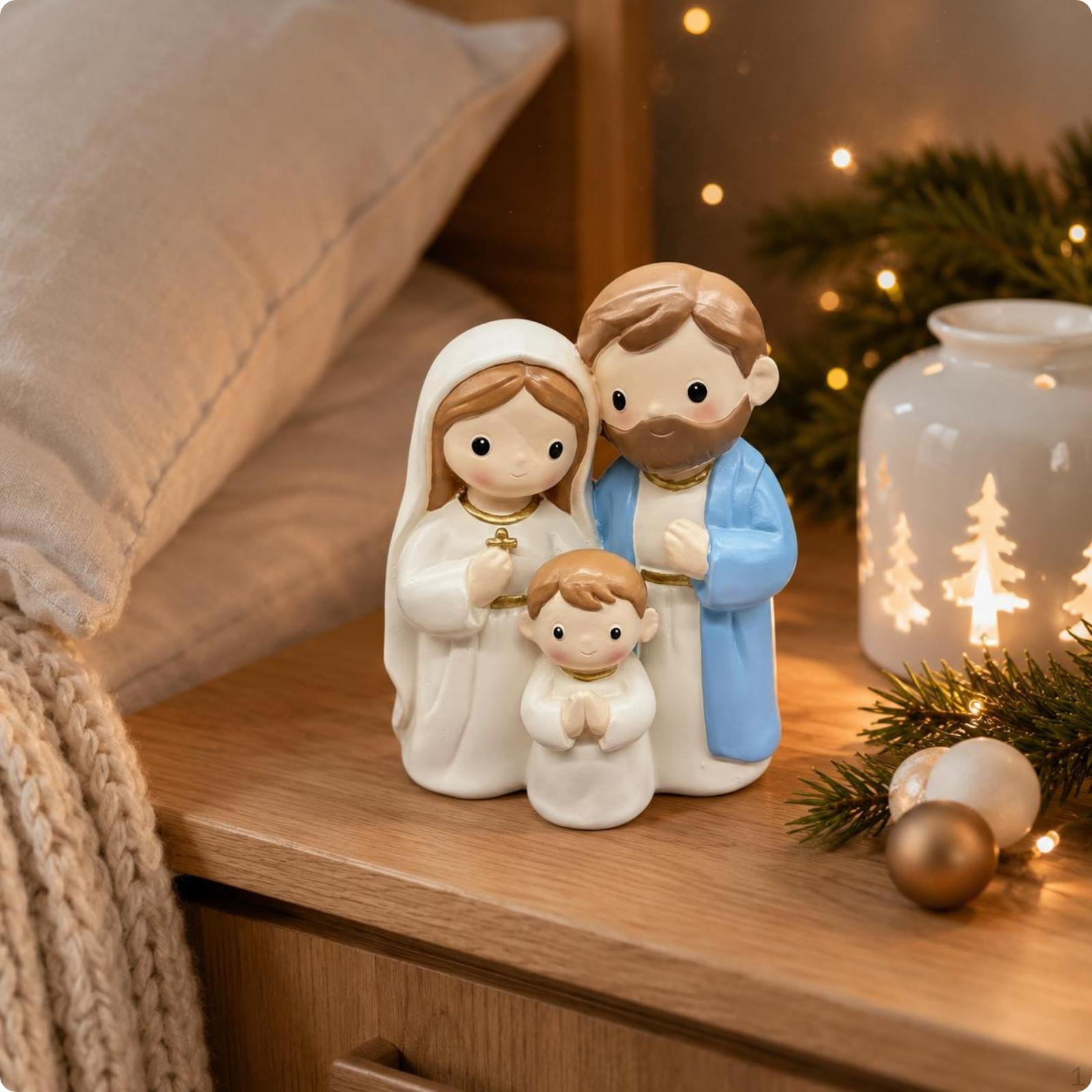 Holy Family Statue Gift Idea Figurine HandPainted Resin for Families,