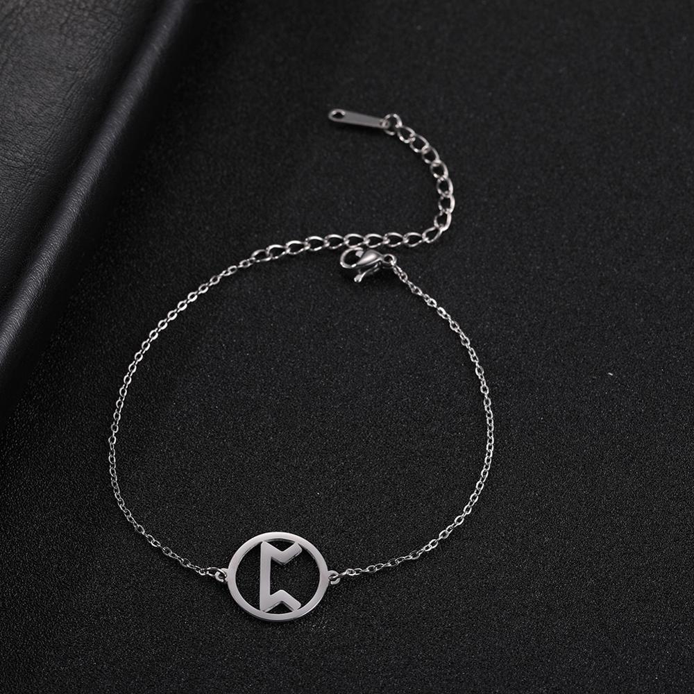 My Shape 24 Viking Runes Odin Stainless Steel Bracelet Adjustable Nordic Small Charm Cuff Bangle Jewelry Gifts for Women Female