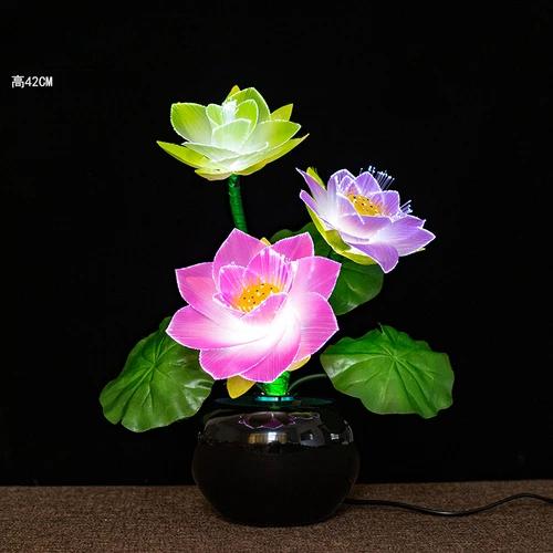 

Волоконно-оптическая ткань, имитация подсвечника, красочный Будда, передний бонсай, украшение для цветов, фен-шуй