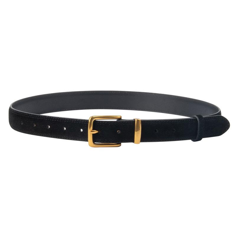 24 Women'S Four Seasons Available New Sandalwood Suede Leather Belt, Cowhide Casual Pants, Denim Skirt Decoration, High-End Feel Belt
