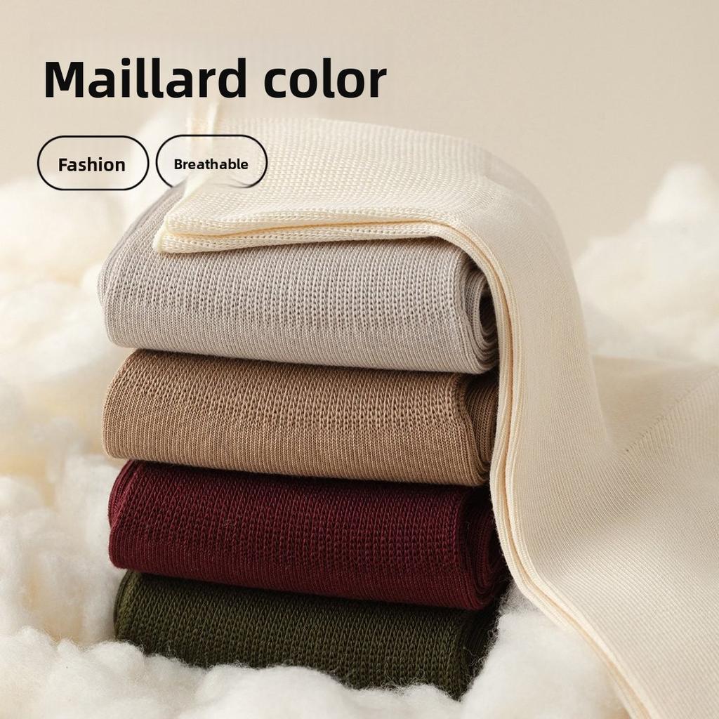 Female Spring and Autumn Pure Cotton Sweat Absorbing Boneless Tube Socks