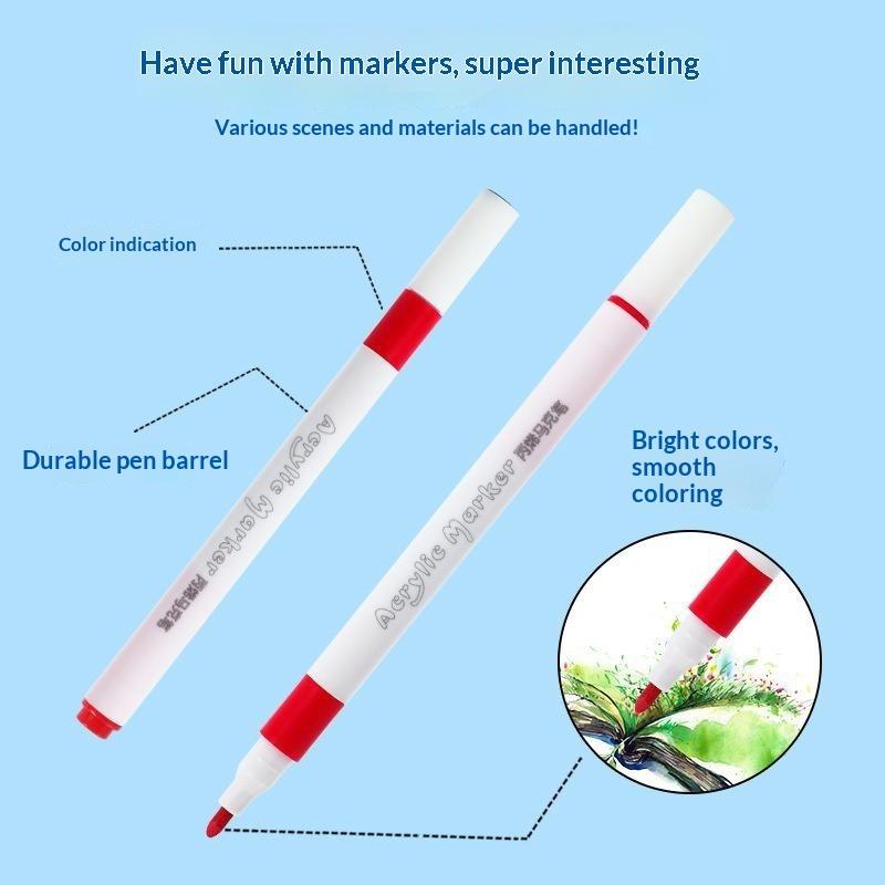 Acrylic Marker Pen Washable Non Bleed Art Pen Quick Dry Ink Markers For Student Kids Diy Drawing Graffiti