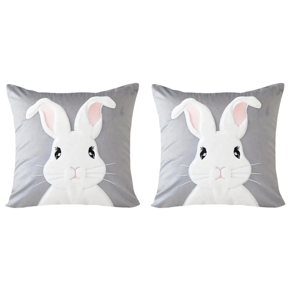 2/1pcs Easter Funny Bunny Throw Pillow Covers Decoration Sofa Rabbit Soft Pillowcase Case Couch Cushion Cover Home Decor 45x45cm