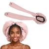 Long Hair Bonnet for Night Sleep 2 in 1 Soft Breathable Elastic Liner Dreadlock Braid Bonnet Pink