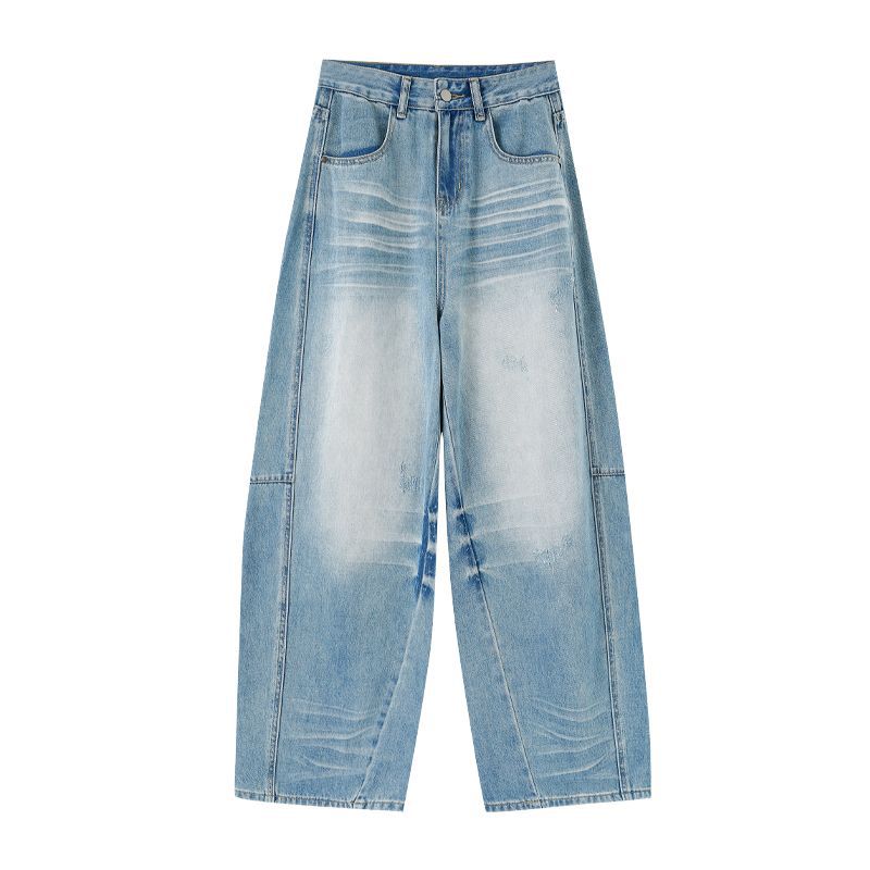 Spring Summer Y2K Ultra Soft Lyocell Micro Saber Cut Denim Pants For Ladies Casual Pants Oversize Denim Trousers