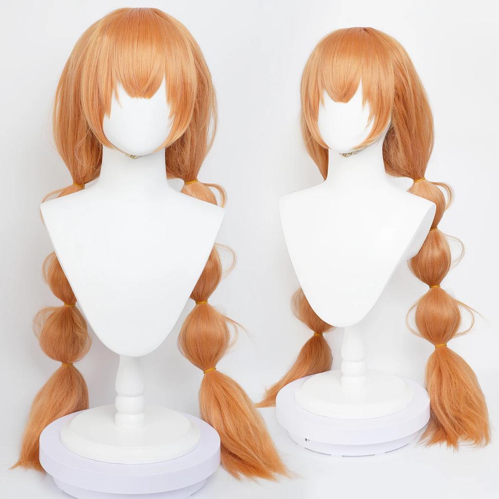 Cosplay Wig Nijisanji Virtual VTuber Kumo no Ko Anime Wig Female Anime Game Role-Play Wig Orange Synthetic Wig with Bangs