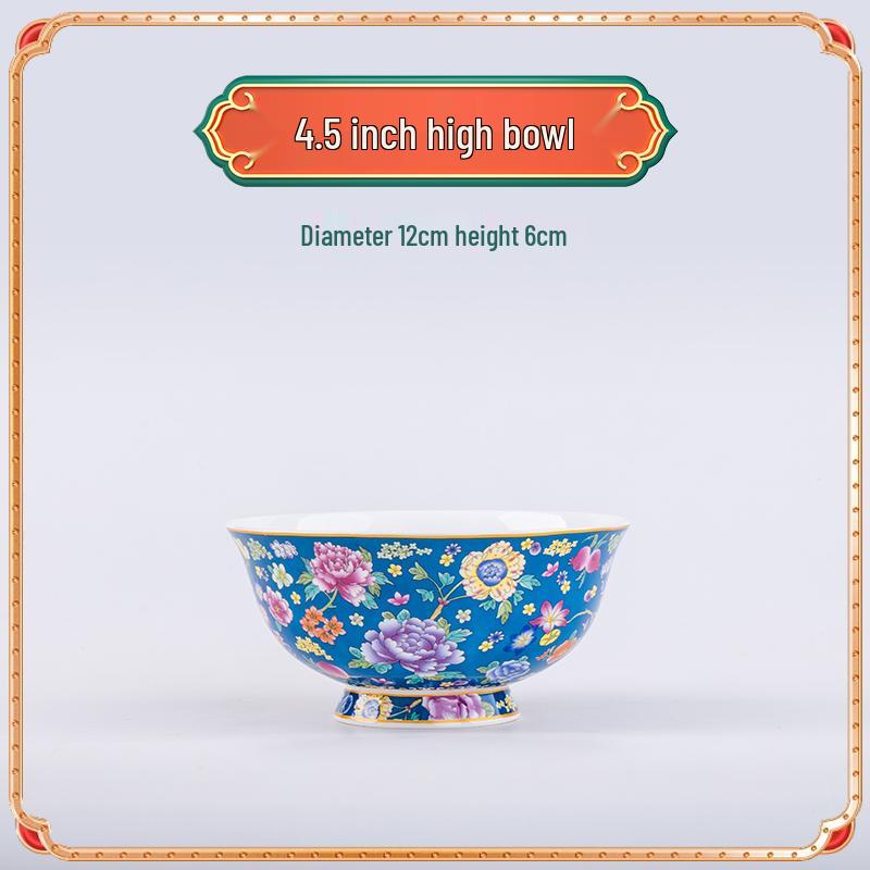 Jingdezhen Ceramic Rice Bowl: High-Foot, Enamel Color, Longevity Design