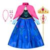 Frozen Anna Princess Girl Dress Halloween Cosplay Party Costume Snow Queen Princess Clothes Children Outfit 2-10 Y