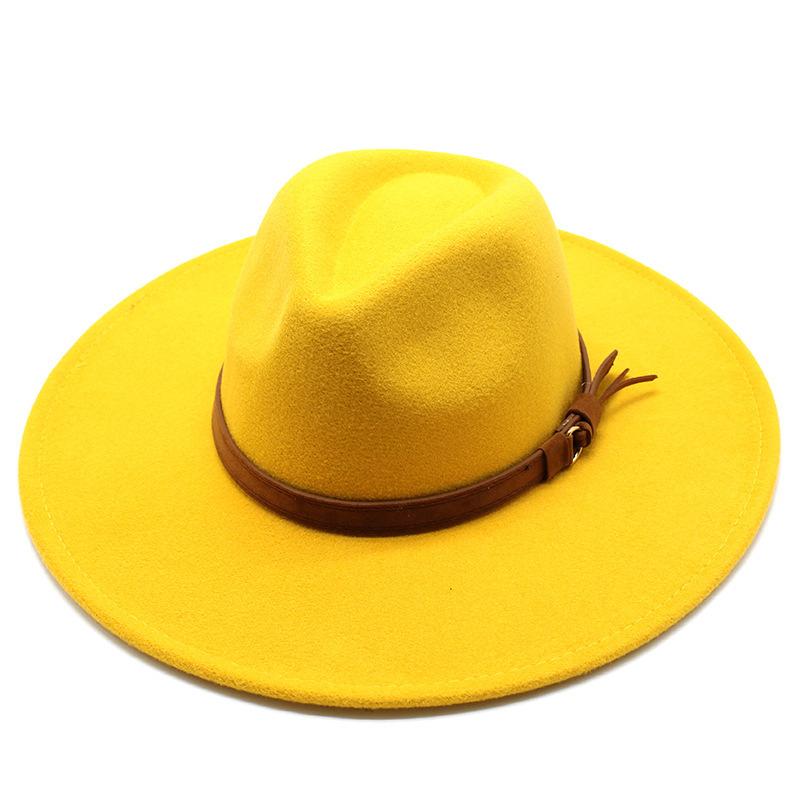 Pălărie de vânt cu bor larg Pălărie înaltă din lână Pălărie jazz termică pentru bărbați și femei