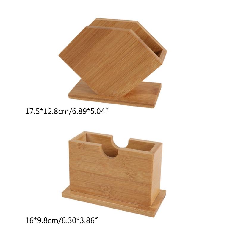 Y3NA Bamboo Tissue Box Cube Fan Draw Paper Napkin Holder Boxes for Home Kitchen Dining Table Decoration Storage