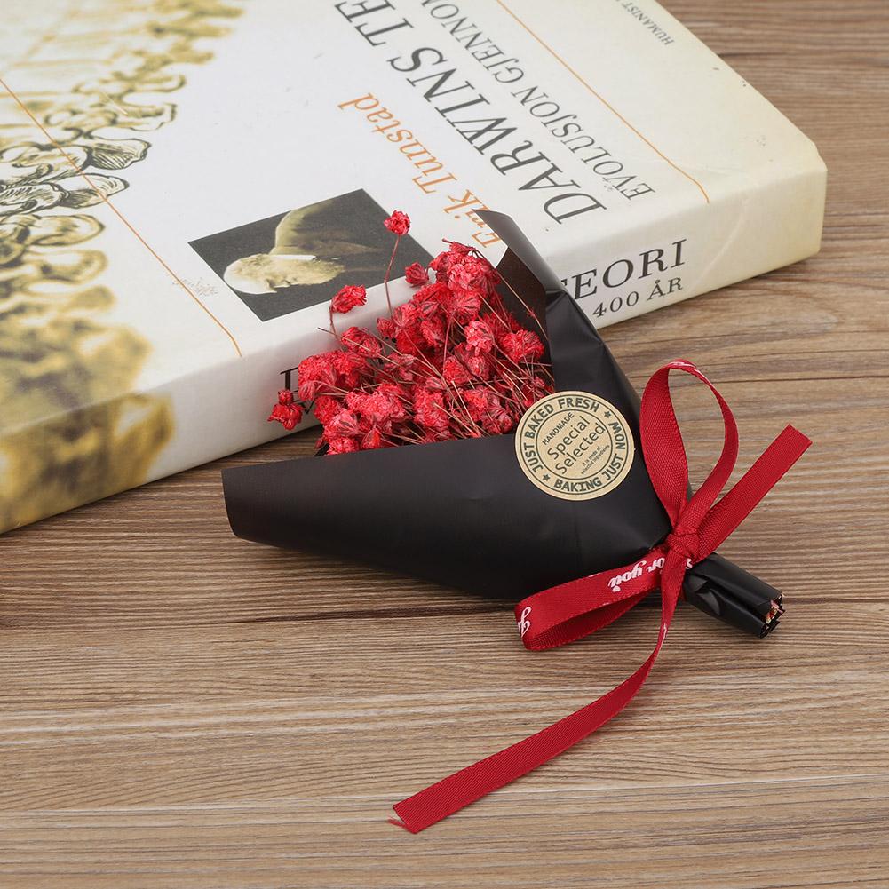 Natural Dried Flower Mini Bouquet Flowers Wedding Decoration Photo Props (Red)