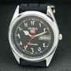 REFURBISHED SEIKO 5 AUTOMATIC 6309A JAPAN MENS VINTAGE BLACK WATCH a442434-1