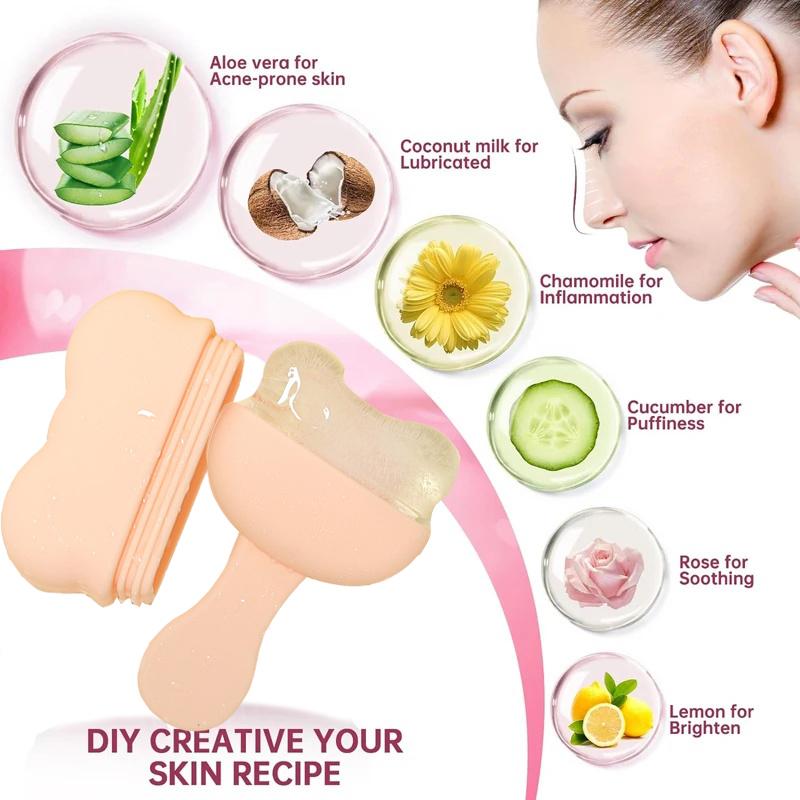Silicone Ice Cube Roller Face Massager Shrink Pores Eye Puffiness Ice Facial Roller Beauty Ice Ball Mold Massage Skin Care Tool