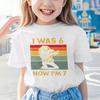 Kids Seven Year Old Cotton T-shirt Tops I Was 6 Now I'm 7 Birthday Funny 7th B-day Gift for Boy 67 Meme Birthday Cotton Tee