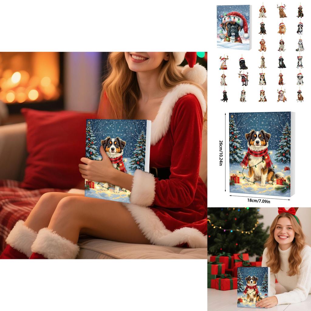 Christmas Pet Dog Seasonal Calendar With Acrylic Parts For Christmas Party Decorations